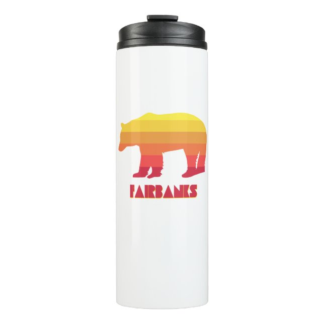 Fairbanks Alaska Rainbow Bear Thermal Tumbler (Front)