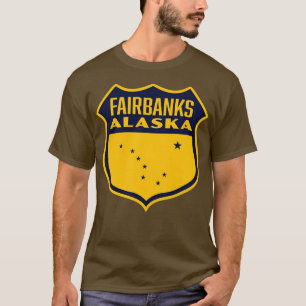 Fairbanks Alaska Retro Shield Blue T-Shirt