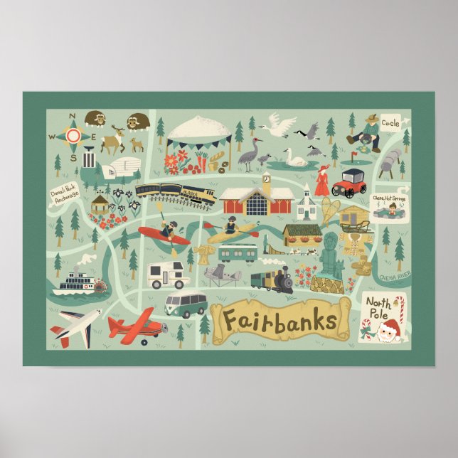 Fairbanks Map Poster (Front)