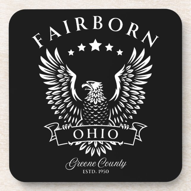Fairborn Greene County Ohio Vintage Eagle Coaster (Front)