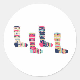Faire Isle Socks Classic Round Sticker