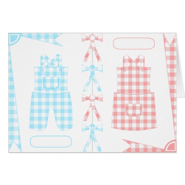 Faire-part de naissance jumeaux. (Front Horizontal)