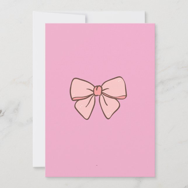 faire part fille noeud papillons rose pastel  invitation (Front)