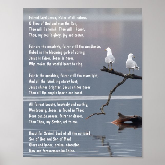 Fairest Lord Jesu Church Christian Hymn Art Poster (Front)