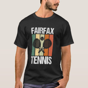 Fairfax Vintage Tennis Team Distressed Retro 90s V T-Shirt