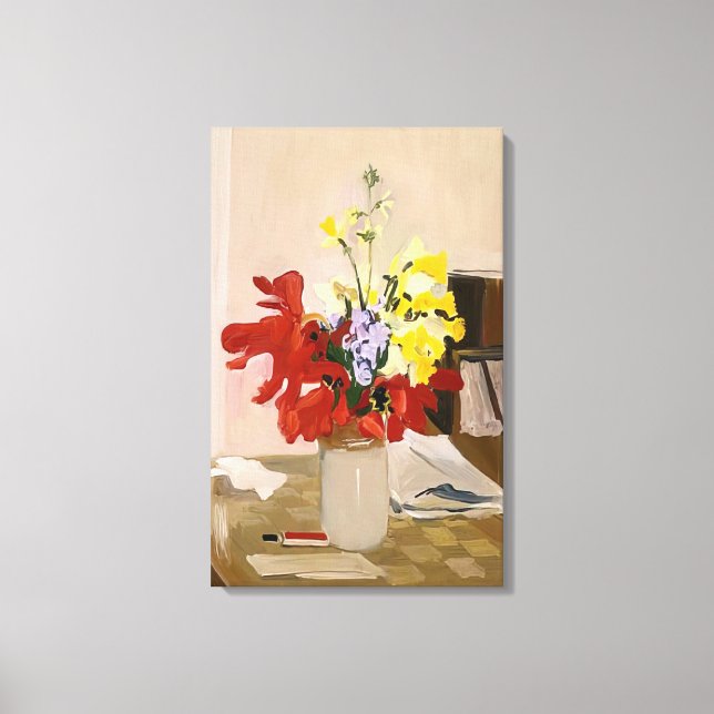 Fairfield Porter - ANEMONE AND DAFFODIL 1965 Canvas Print (Front)
