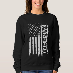 Fairfield United States Distressed w US Flag Sweatshirt