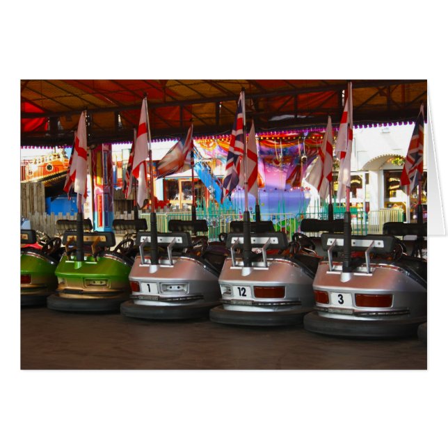 Fairground Dodgem Bumper Car Card (Front Horizontal)