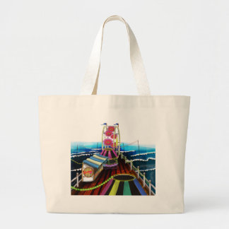 Fairground Peer and Ferris Wheel Large Tote Bag