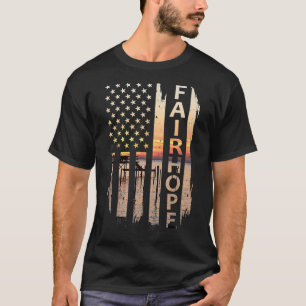 Fairhope Alabama Summer Sunset American Flag Patri T-Shirt