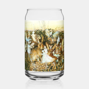 Fairies and Rabbit Can Glass