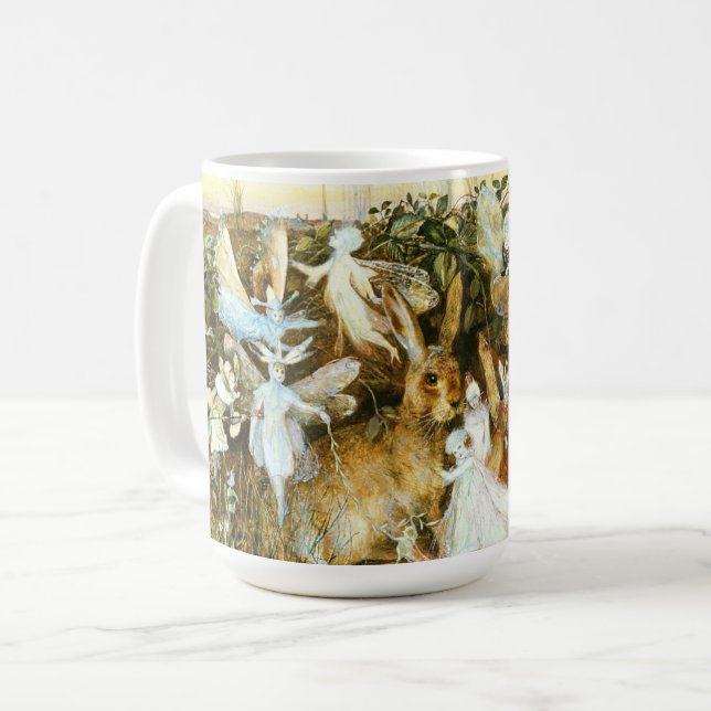 Fairies and Rabbit Coffee Mug (Front Left)