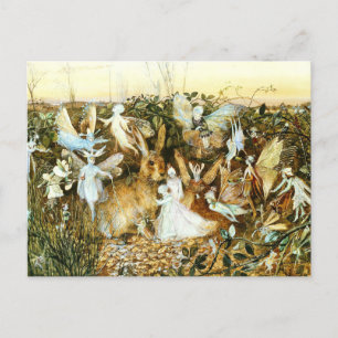 Fairies and Rabbit Postcard