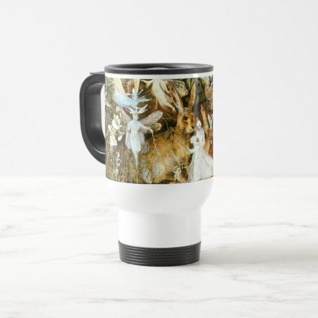 Fairies and Rabbit Travel Mug (Front Left)