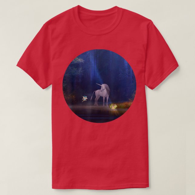 Fairies and Unicorns in the Forest  T-Shirt (Design Front)