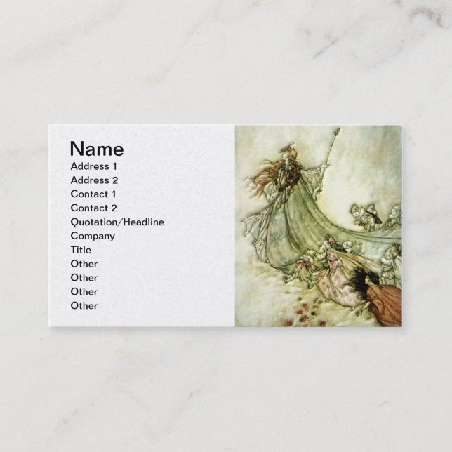 Fairies Away - Arthur Rackham Business Card (Front)