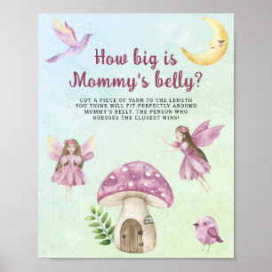 Fairies baby shower How big is mummy's belly game Poster
