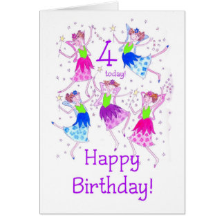 4 Years Old Girl Birthday Cards, Photo Card Templates, Invitations & More