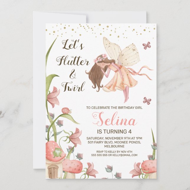 Fairies Birthday Party Invitation (Front)