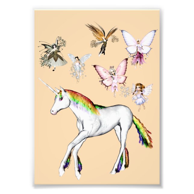 Fairies Colour the Unicorn Photo Print (Front)