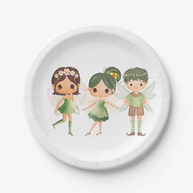 Fairies Dressed in Green Paper Plate (Front)