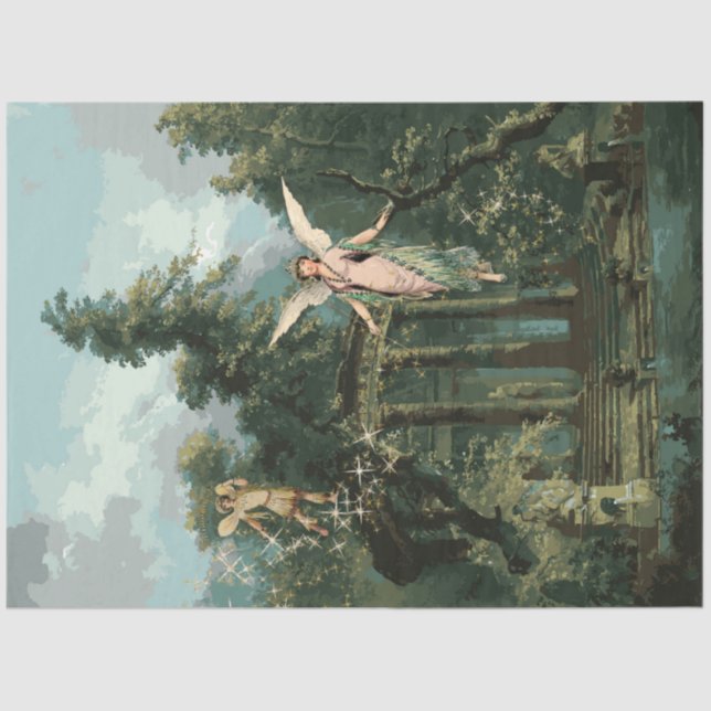 Fairies Enchanted Forest Woods Twinkle Decoupage Tissue Paper (Front)