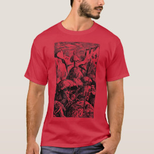 Fairies gnomes & mushrooms in a valley vintage bla T-Shirt