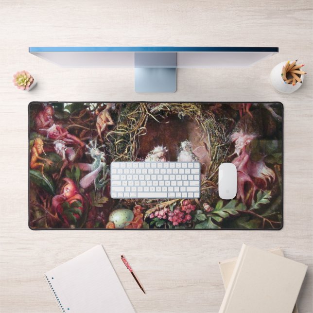 Fairies in a Birds Nest, John Anster Fitzgerald Desk Mat (Office 1)