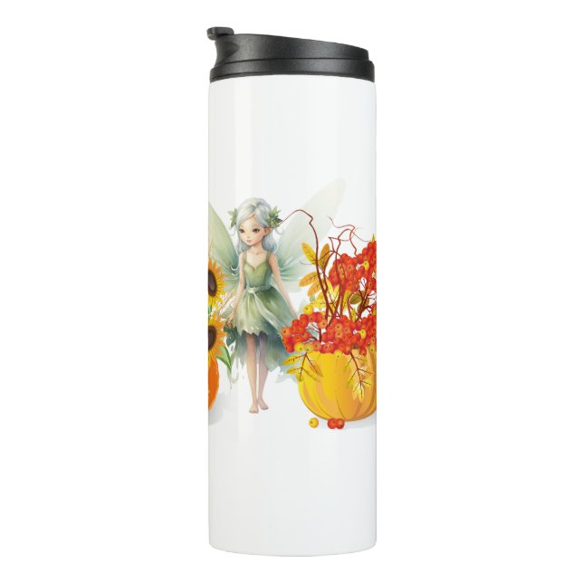 fairies in a vegetable garden thermal tumbler (Rotated Right)