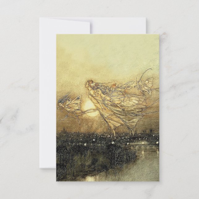 “Fairies in Kensington Gardens” by Arthur Rackham RSVP Card (Front)