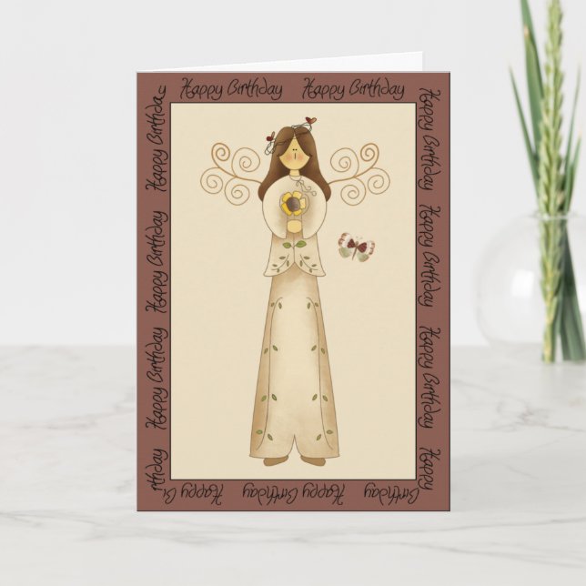 Fairies in the Garden Birthday Greeting Card (Front)