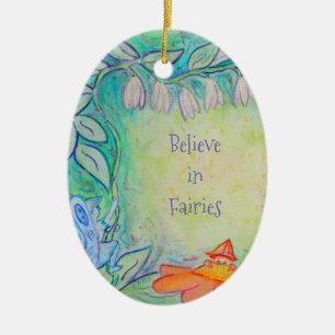 Fairies in the Garden Custom Oval Ornament