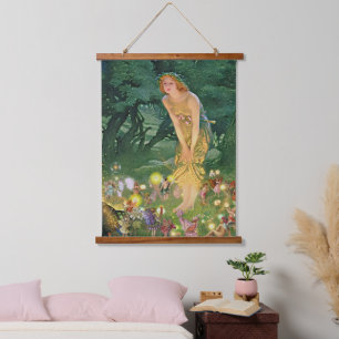 Fairies in the Moonlight Hanging Tapestry