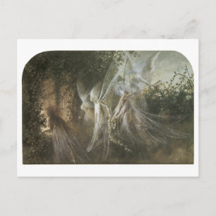 Fairies Looking Through A Gothic Arch,1864 Postcard