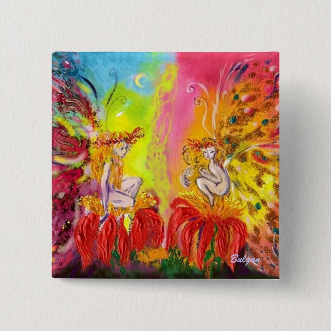 FAIRIES OF DAWN 15 CM SQUARE BADGE (Front)