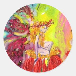 FAIRIES OF DAWN / FLOWER FAIRY Fantasy Classic Round Sticker