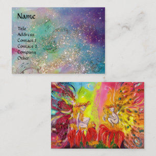 FAIRIES OF DAWN / MAGIC SPARKLES IN BLUE GOLD TEAL BUSINESS CARD