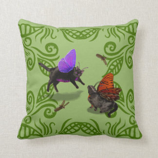 Fairies on front fairy on back green leaf pillow