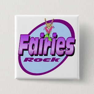 Fairies Rock 15 Cm Square Badge