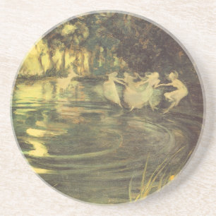 Fairies Whirl by Arthur Black, Vintage Fairy Dance Coaster