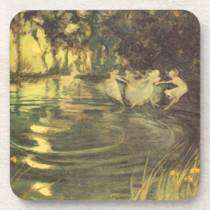 Fairies Whirl by Arthur Black, Vintage Fairy Dance Coaster