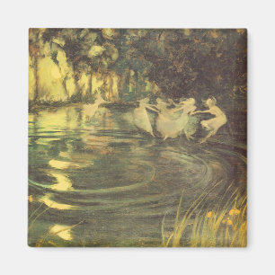 Fairies Whirl by Arthur Black, Vintage Fairy Dance Magnet