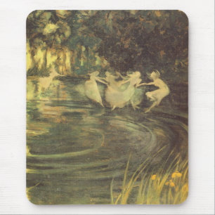 Fairies Whirl by Arthur Black, Vintage Fairy Dance Mouse Mat