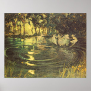 Fairies Whirl by Arthur Black, Vintage Fairy Dance Poster