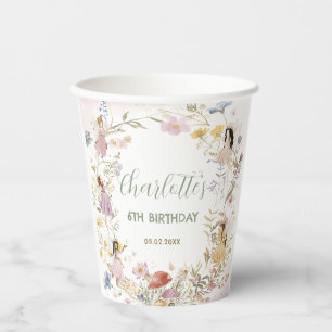 Fairies Wildflower Meadow Flowers Birthday Paper Cups
