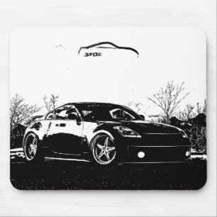 Fairlady 350Z with Black Brush Stroke Mouse Mat