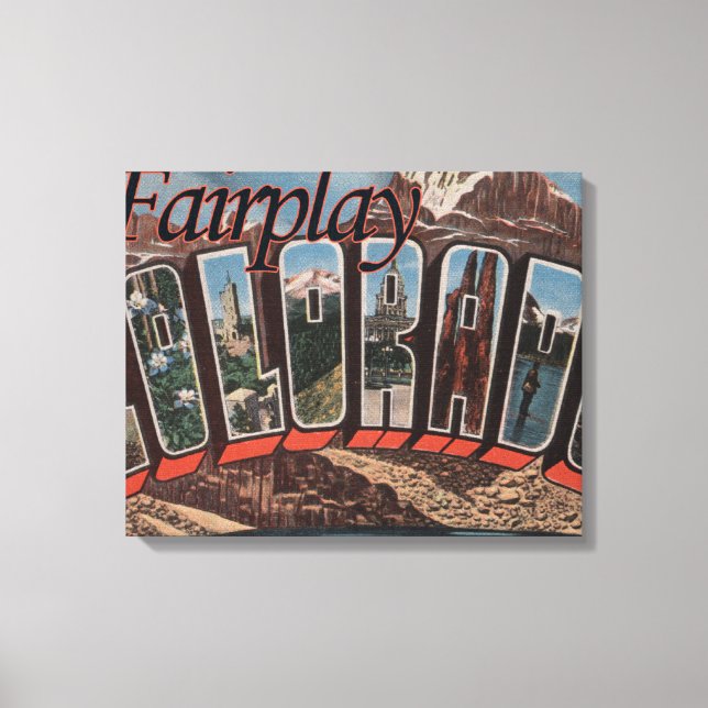 Fairplay, Colorado - Large Letter Scenes Canvas Print (Front)