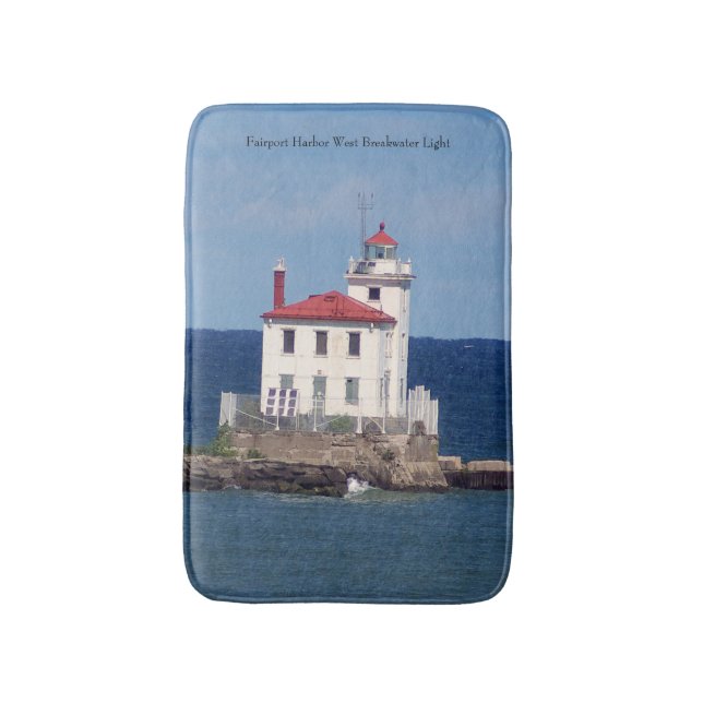 Fairport Harbour West Breakwater Light bathmat (Front Vertical)