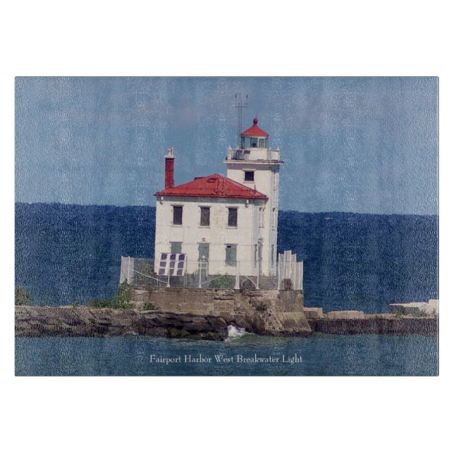Fairport Harbour West Breakwater Light Cutting Board (Front)
