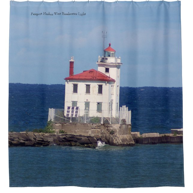 Fairport Harbour West Breakwater Light Shower Curtain (Front)